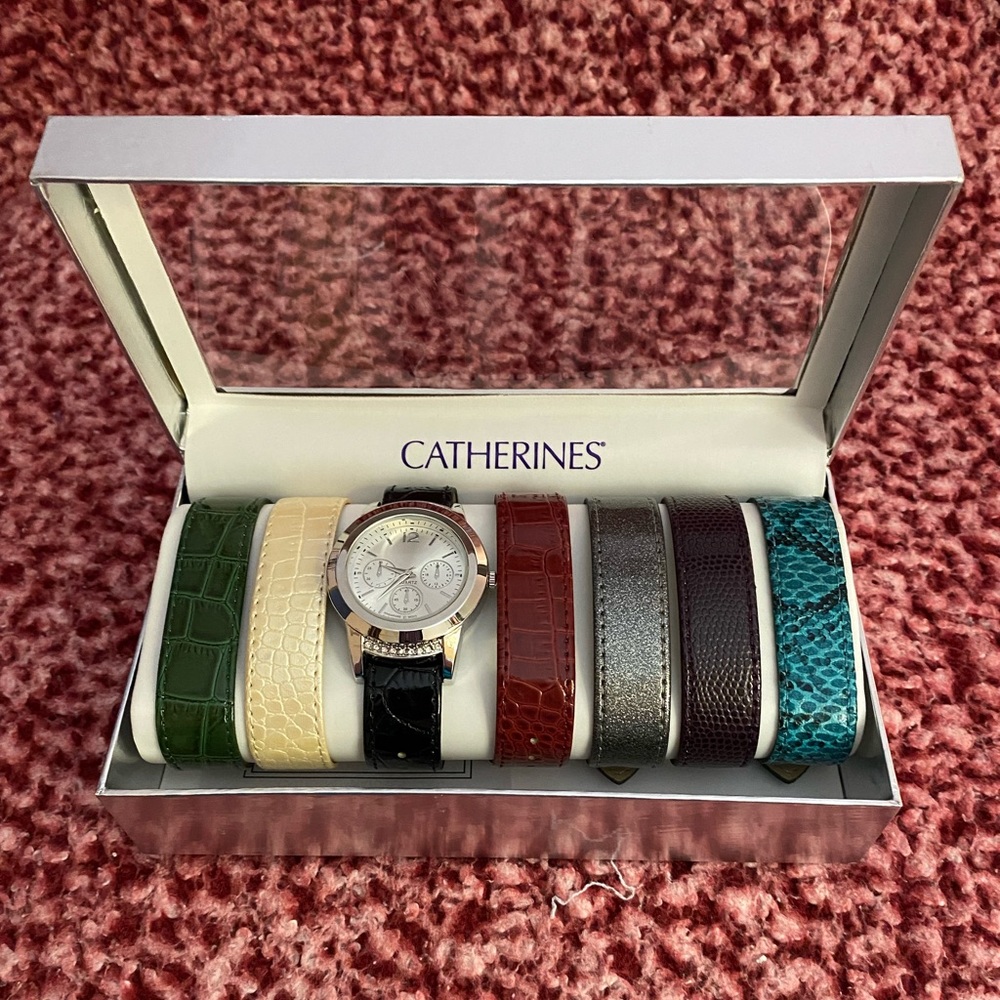 Catherine’s Watch With 7 Different Wristbands! NWOT!!